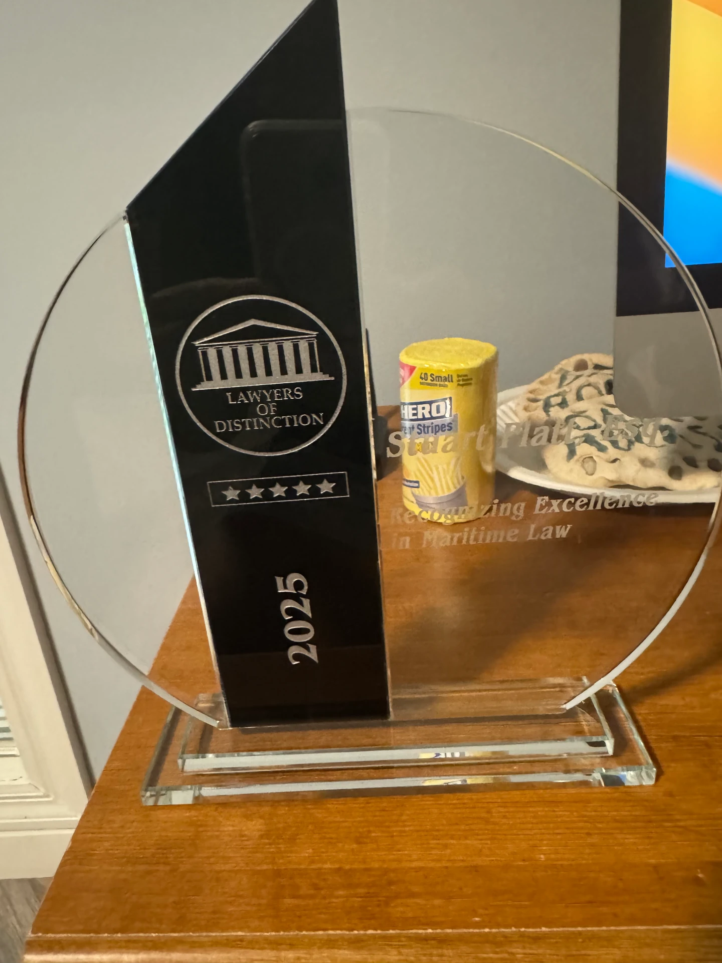 2025 Lawyers of Distinction crystal award for Maritime Law excellence